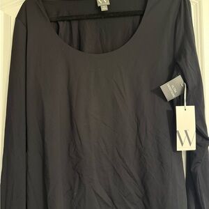 NWT ultra smoothing  Black Long Sleeve/ scoop neck top, size XL